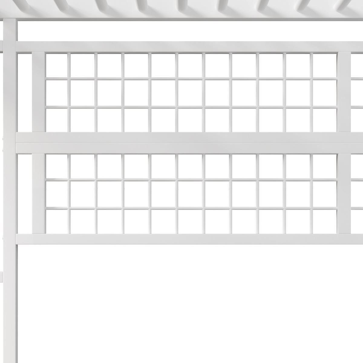 HOCHBETT aus Metall 140x200 cm in Weiß mit LED-Lichtleiste & Ablagefach - Weiß, Metall (140/200cm) - Modfu