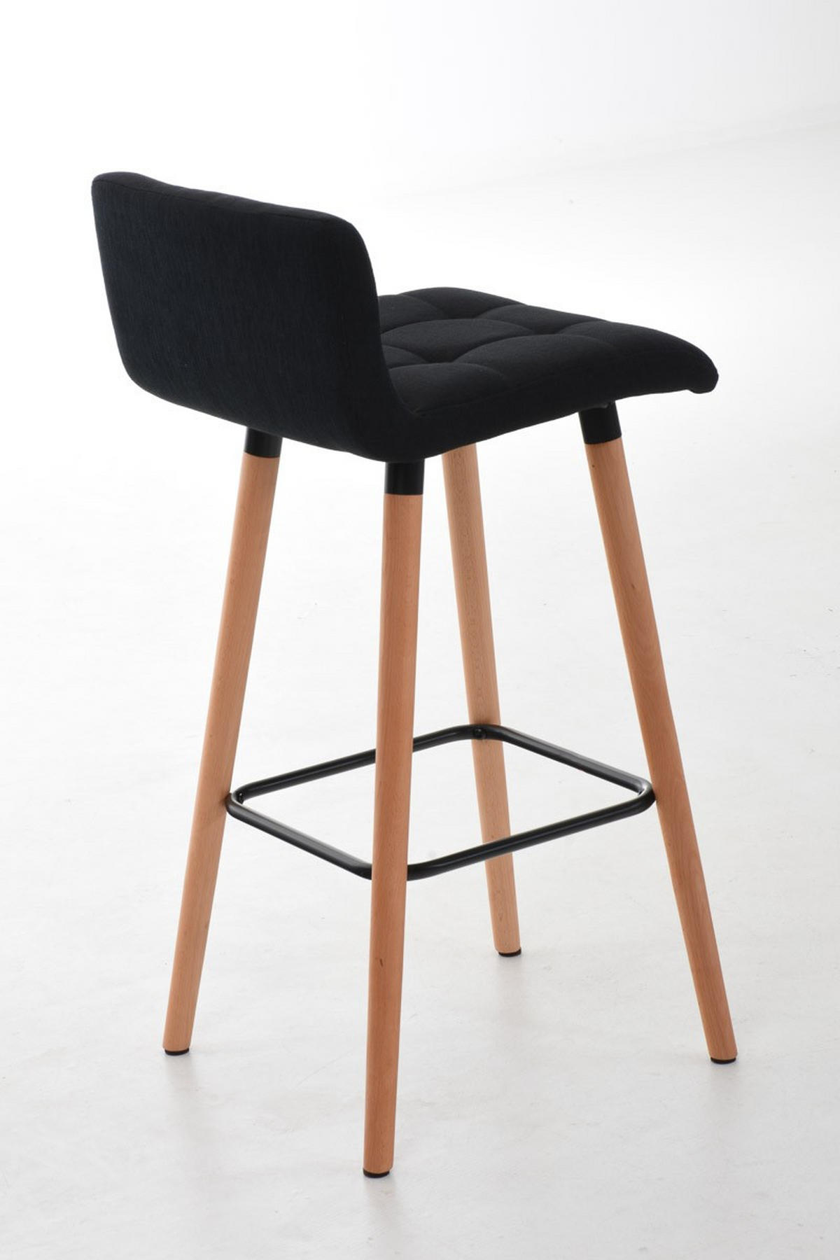 BARHOCKER Lincoln Massivholz 94x42x49 cm schwarz - Schwarz, Textil (42/94/49cm) - furnicato