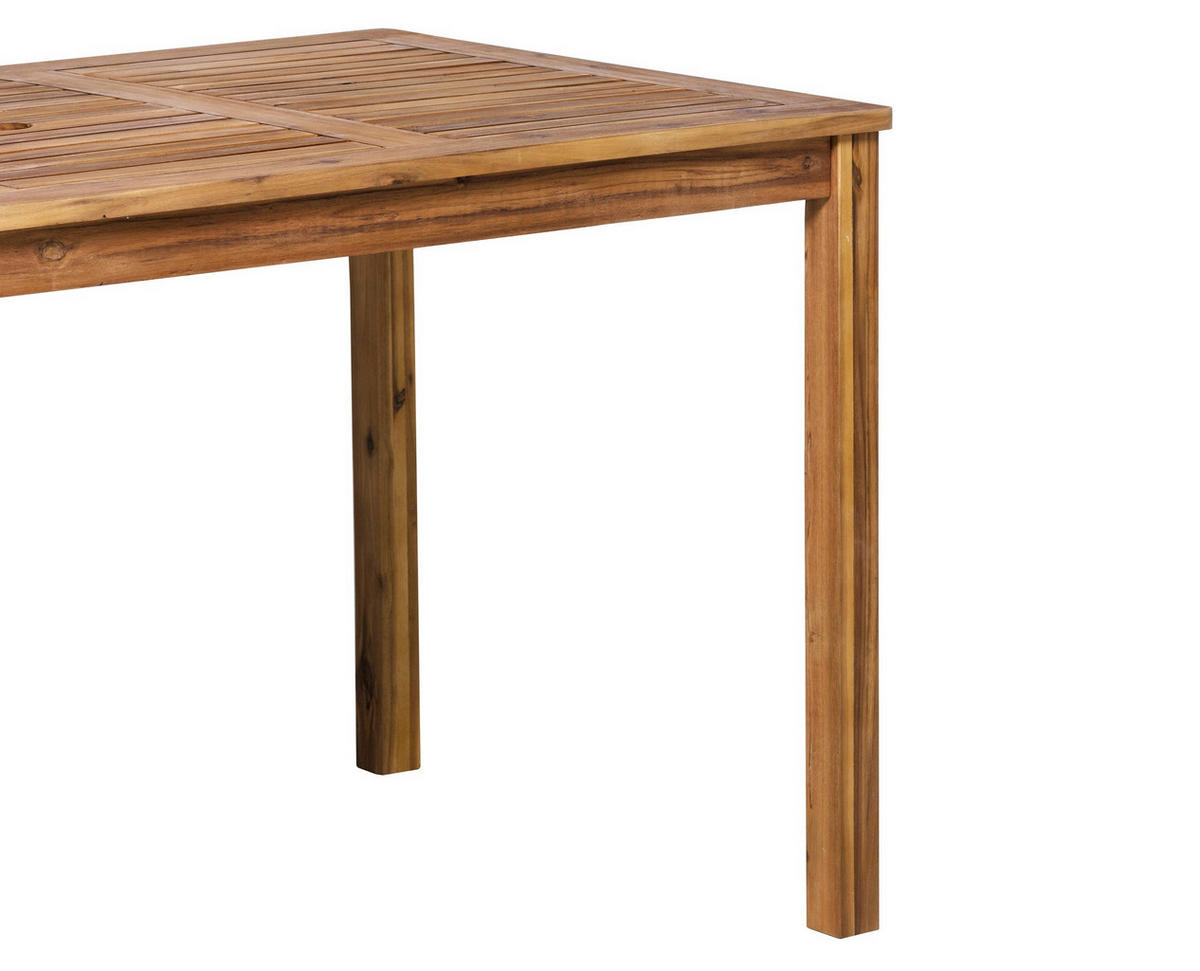 SITZGRUPPE Akana mit 2 Stühlen, 1 Bank und 1 Tisch - 135x80 cm - Akazienholz geölt - Naturfarben, Holz - TPFGarden
