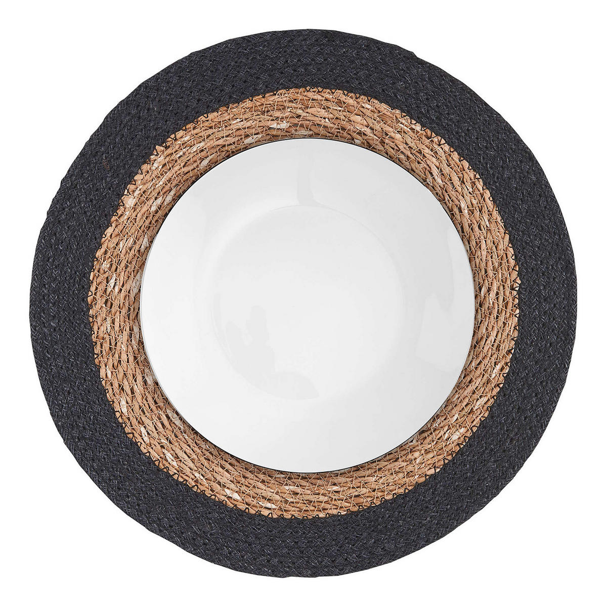 TISCHLÄUFER Sauvage - Schwarz, Naturmaterialien (38/38cm) - BUTLERS