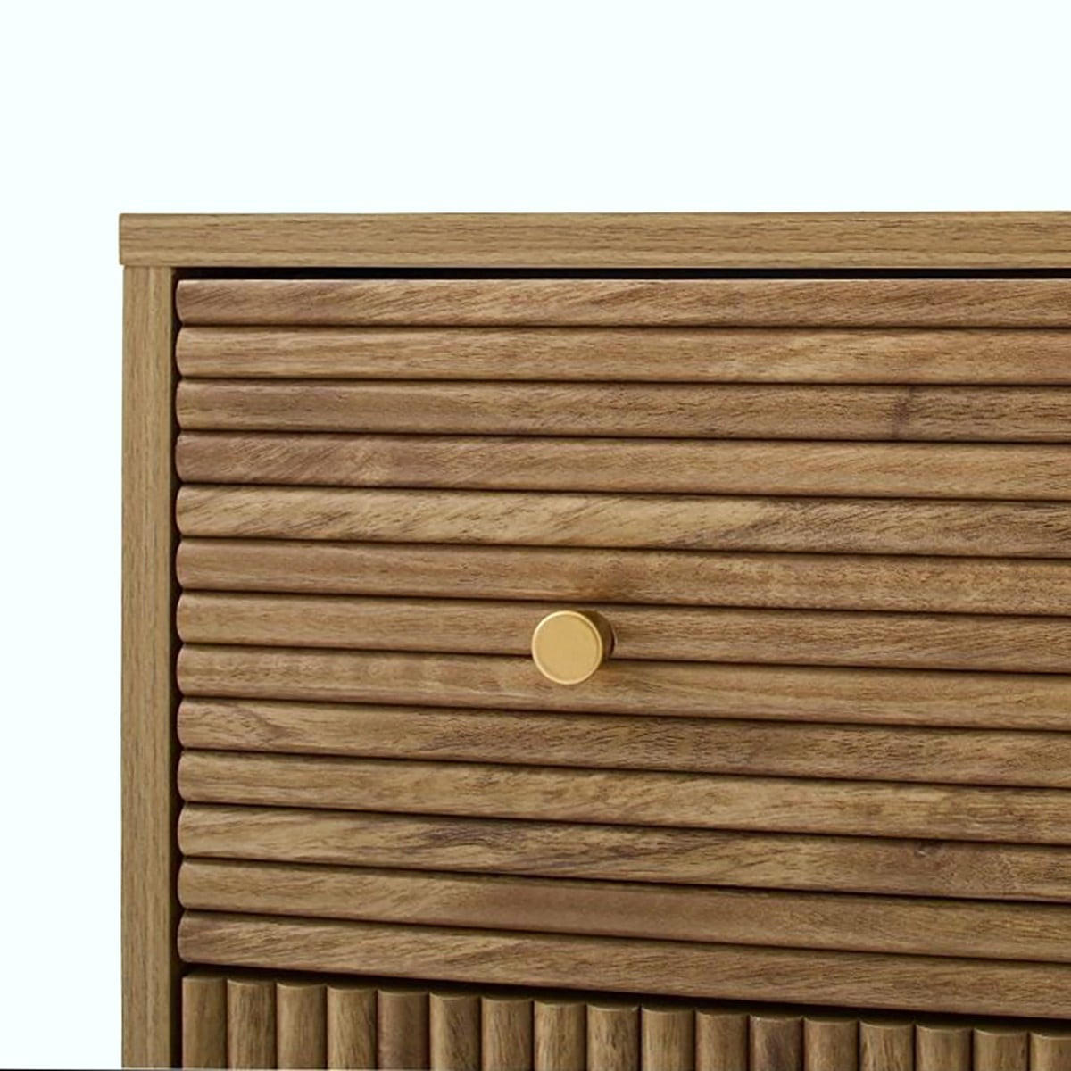 KOMMODE mit 3 Schubladen und Lamellenfronten - Eden 80/40/75 cm - Eschefarben, Holzwerkstoff (40/75/48cm) - Calicosy