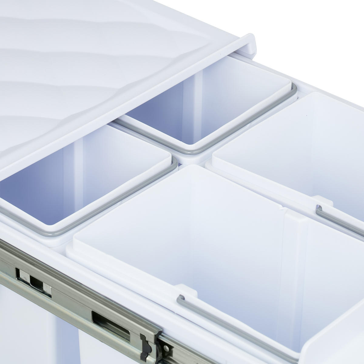 EINBAUMÜLLEIMER - Weiß, Kunststoff/Metall (34/34.6/51.8cm) - Relaxdays