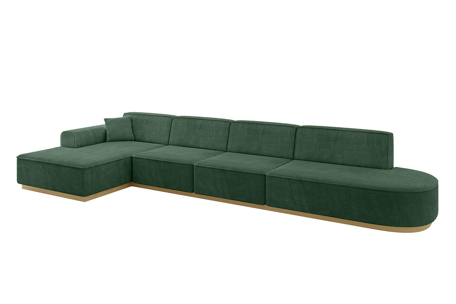 ECKSOFA Ottomane Links IREA-L3-v2 - 403x165x81 cm Grün - Grün, Holzwerkstoff/Textil (403/165cm) - ALTDECOR