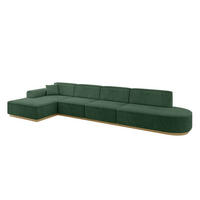 ECKSOFA Ottomane Links IREA-L3-v2 - 403x165x81 cm Grün - Grün, Holzwerkstoff/Textil (403/165cm) - ALTDECOR