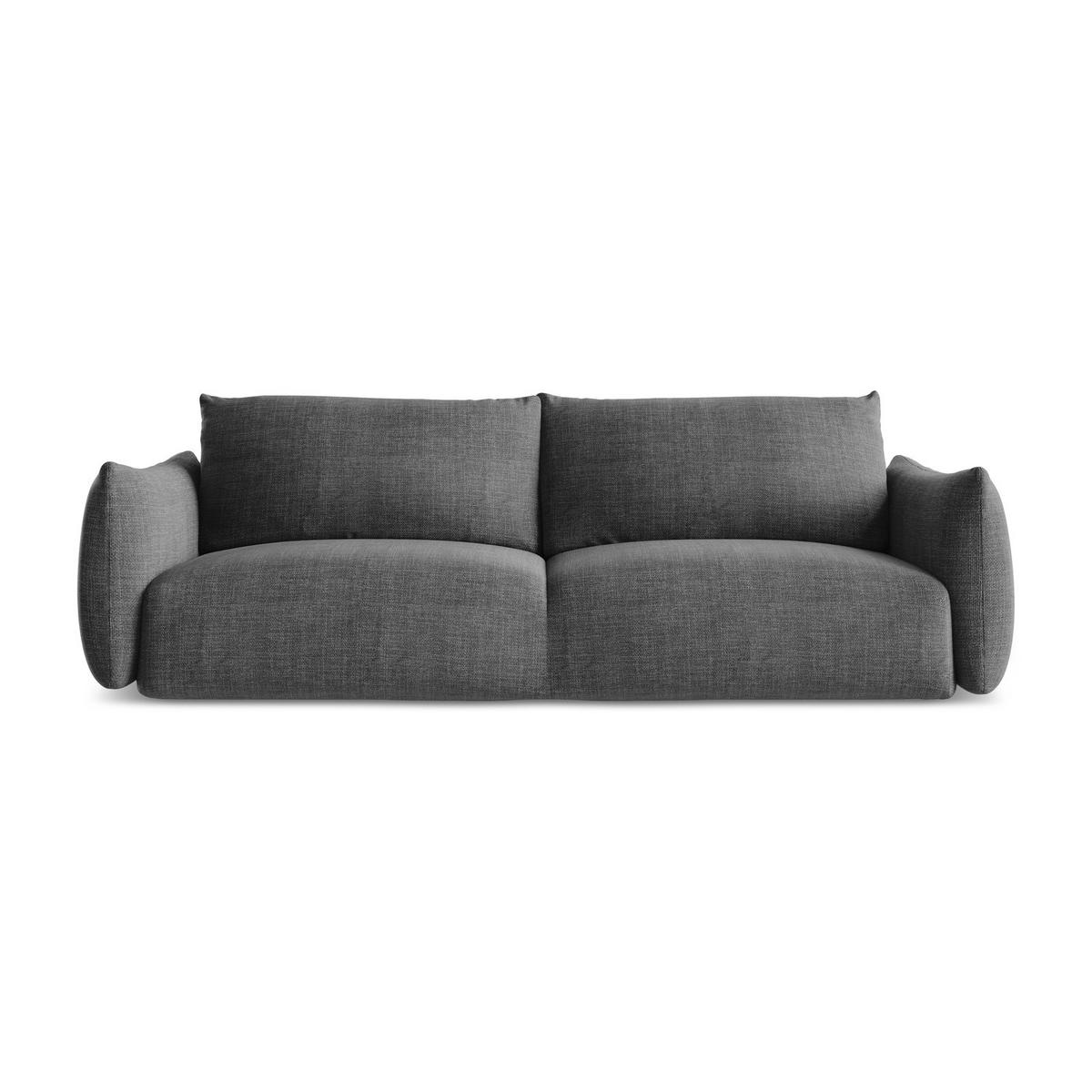 3-SITZER SOFA mit Schlaffunktion Strukturstoff Grau - Dunkelgrau/Schwarz, Holzwerkstoff/Kunststoff (230/90/105cm) - LaMiaSofa