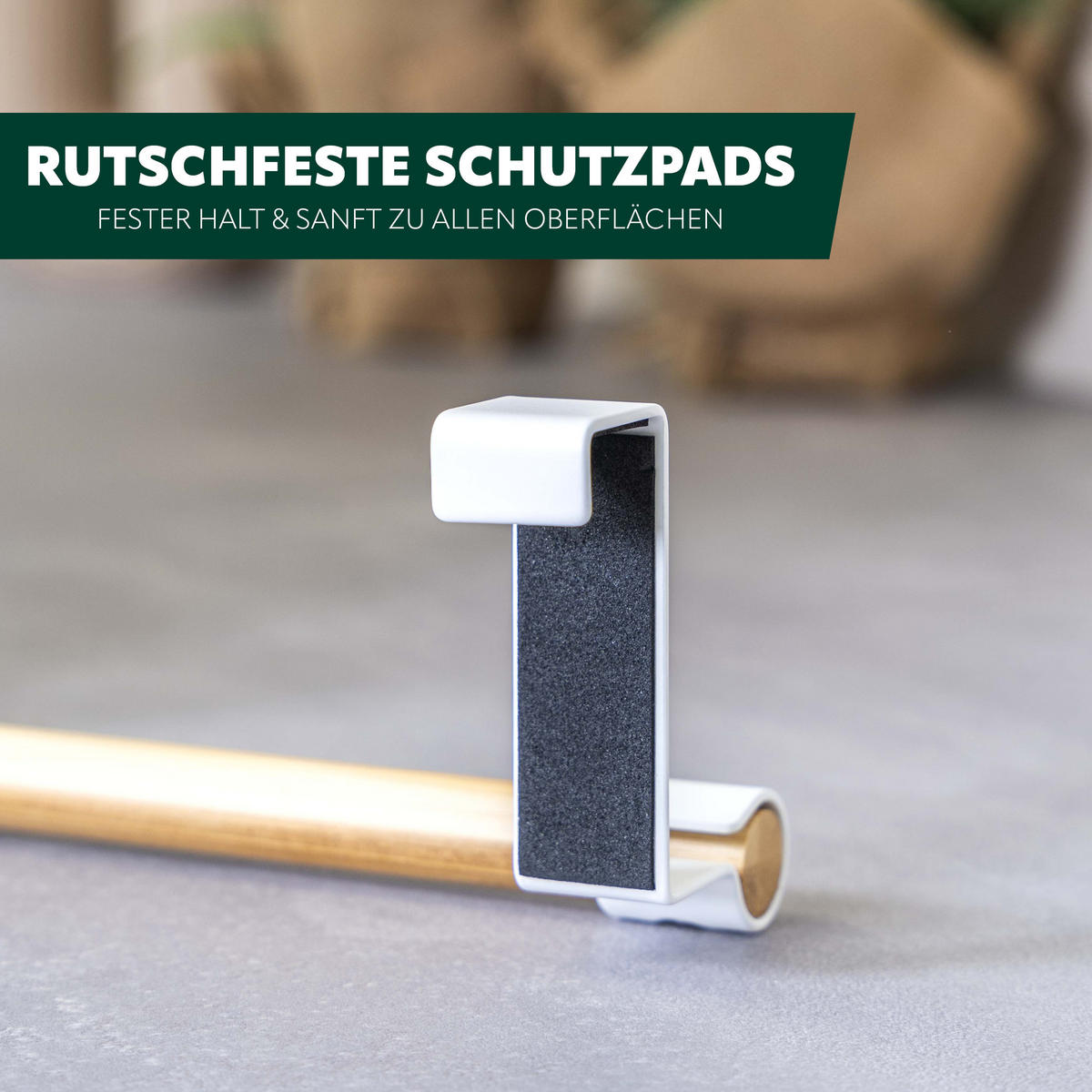 GESCHIRRHANDTUCHHALTER, weiß, Bambus - Weiß, Metall (25/7.5/6cm) - eluno