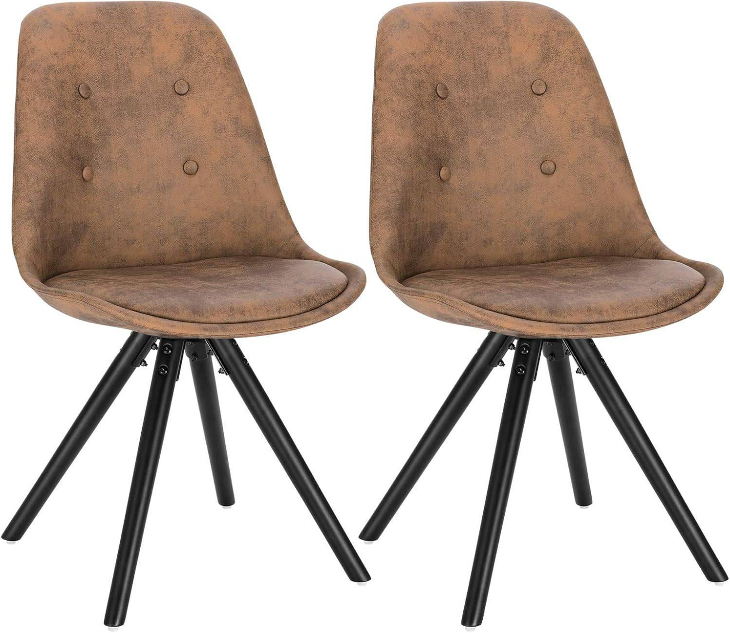 ESSZIMMERSTÜHLE 2er Set, Polsterstuhl, Dunkelbraun - Dunkelbraun/Schwarz, Holz/Textil (43/83/44.5cm) - Woltu