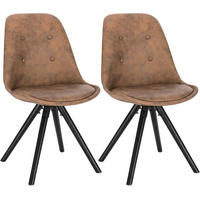 ESSZIMMERSTÜHLE 2er Set, Polsterstuhl, Dunkelbraun - Dunkelbraun/Schwarz, Holz/Textil (43/83/44.5cm) - Woltu