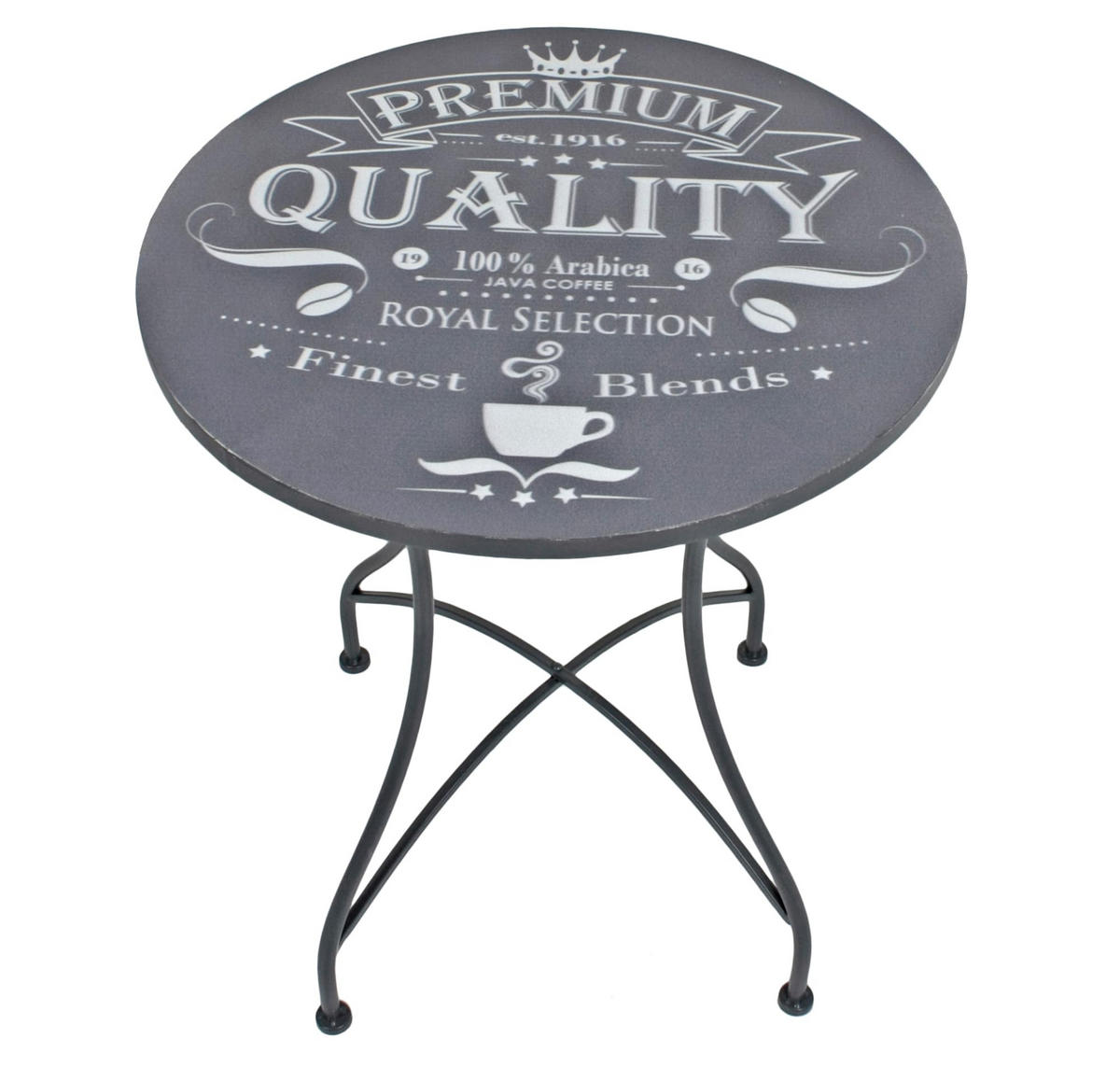 BISTRO-SET Marta 3-tlg Grau Eisen Balkonset Gartenmöbel-Set - Grau, Metall - DELUKE