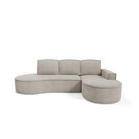 ECKSOFA Flow Kalt Beige, mit Schlaffunktion und Kissen in Curio Stoff, rechte seite - Beige, Holzwerkstoff/Textil (277/157cm) - Bettso