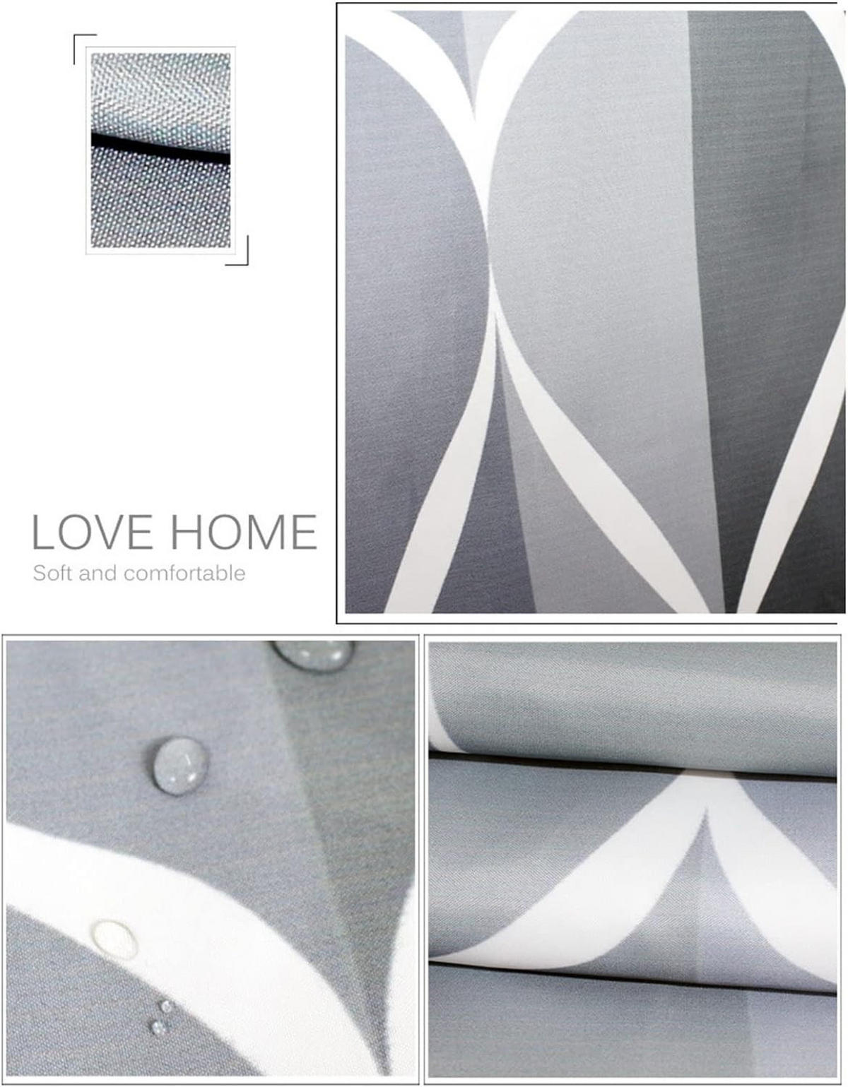 DUSCHVORHANG Schwarz Tropfen Muster 80 x 180 cm Polyester Badezimmer - Schwarz, Textil (180/80cm) - MCBOSON