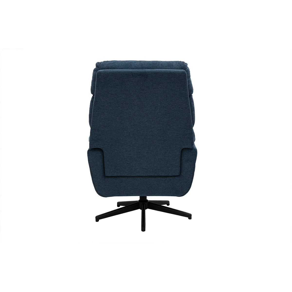 SESSEL drehbar Stoff Dunkelblau Metall JONAH - Dunkelblau, Textil (89.5/105/76cm) - Miliboo
