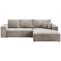 ECKSOFA Pablo mit Schlaffunktion Beige Cord - Beige, Textil (294/185cm) - Bromarkt