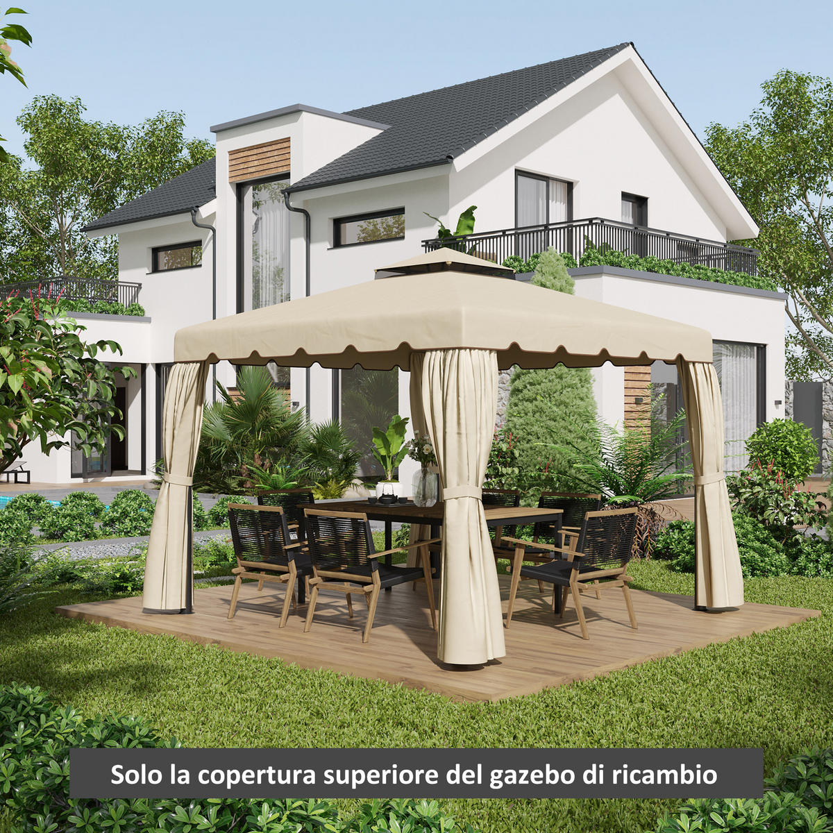 ERSATZDACH Beige 1 Stück - Beige, Naturmaterialien (300/300cm) - GiPP