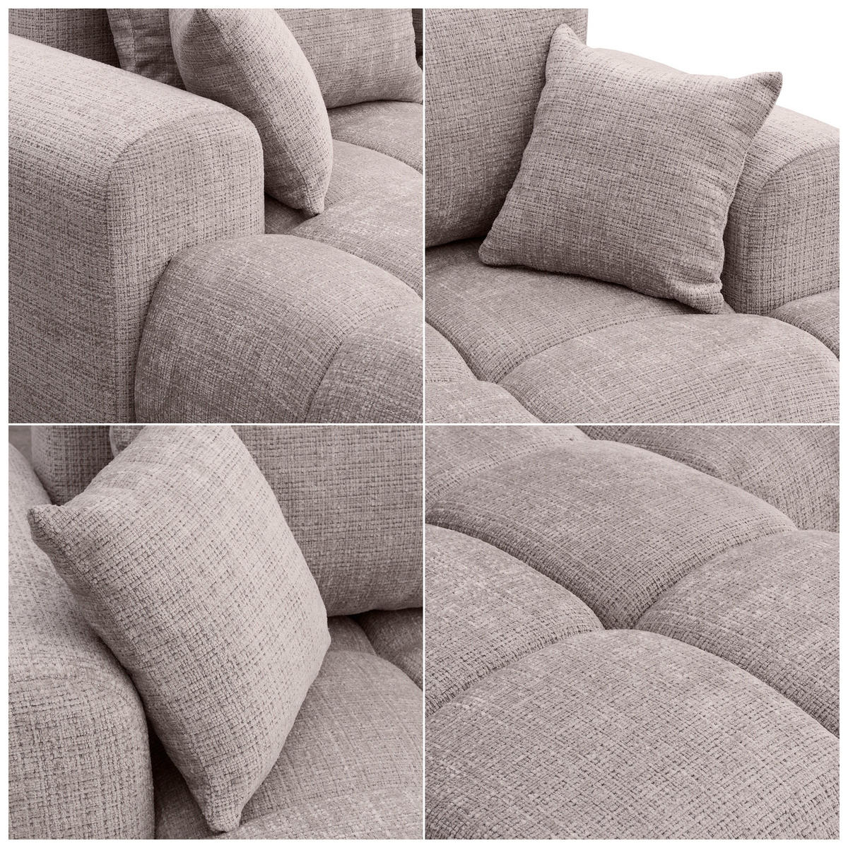 ECKSOFA MILANO mit Schlaffunktion und Bettkasten Grau-Braun - Graubraun, Holzwerkstoff/Kunststoff (250/160cm) - Idohome