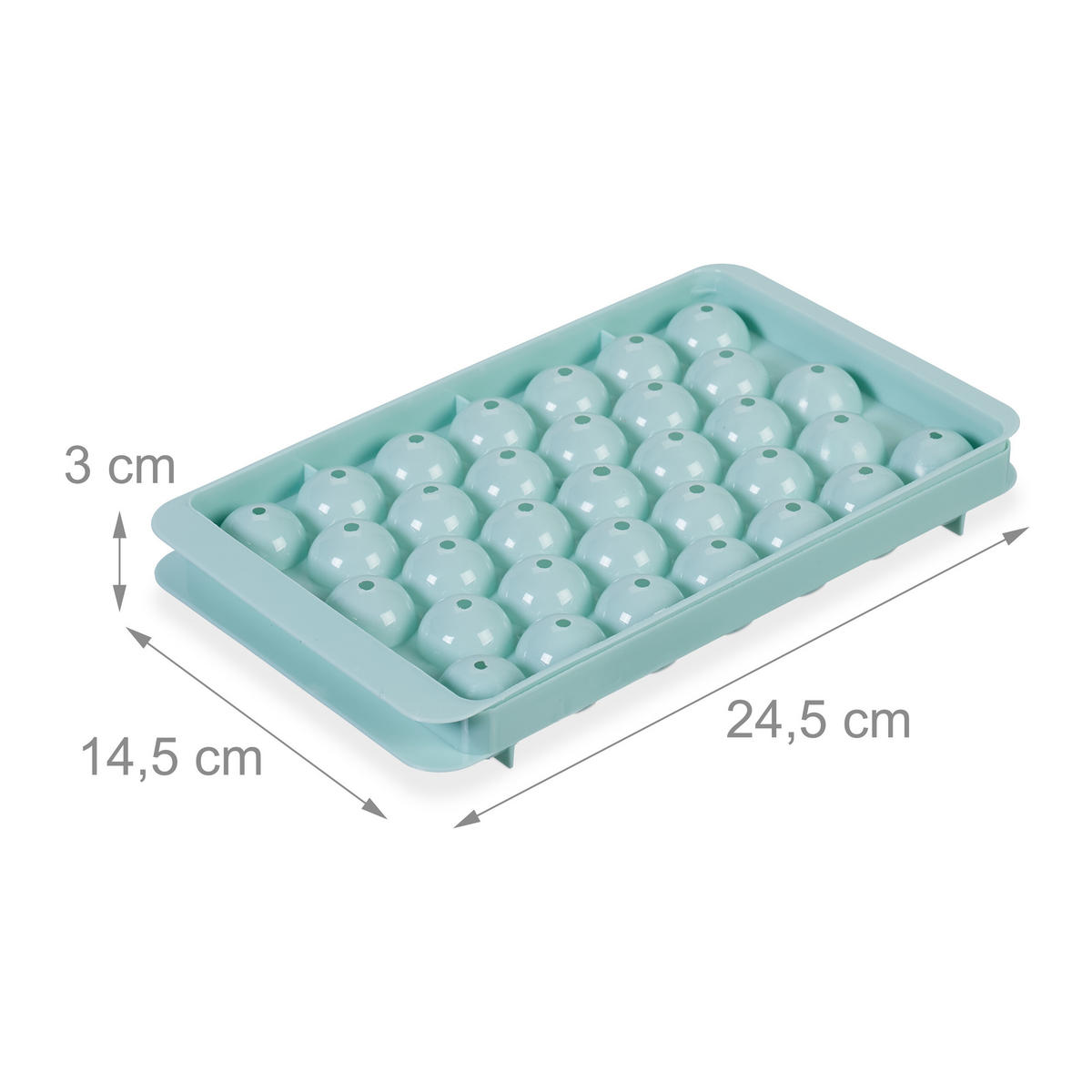 4XEISWÜRFELFORM - Türkis, Kunststoff (24.5/3/14.5cm) - Relaxdays
