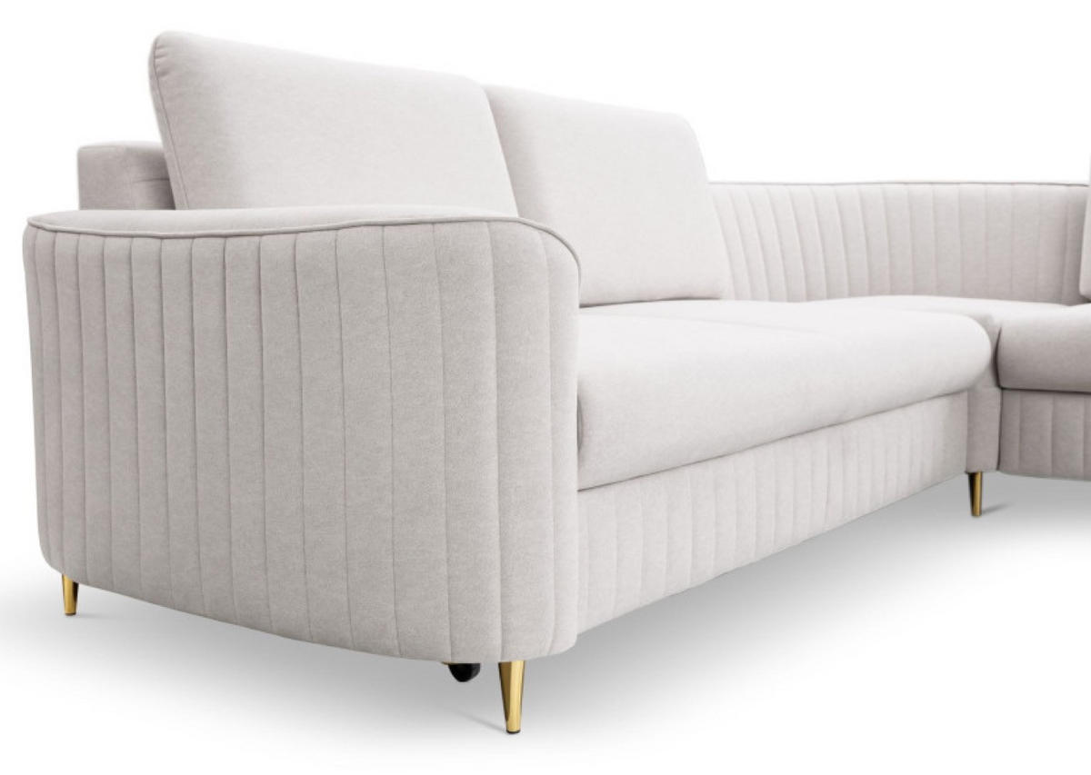 ECKSOFA Kaltbeige LOREN Mit Schlaffunktion Und Bettkasten - Beige, Textil (251/251cm) - Sepro Meble