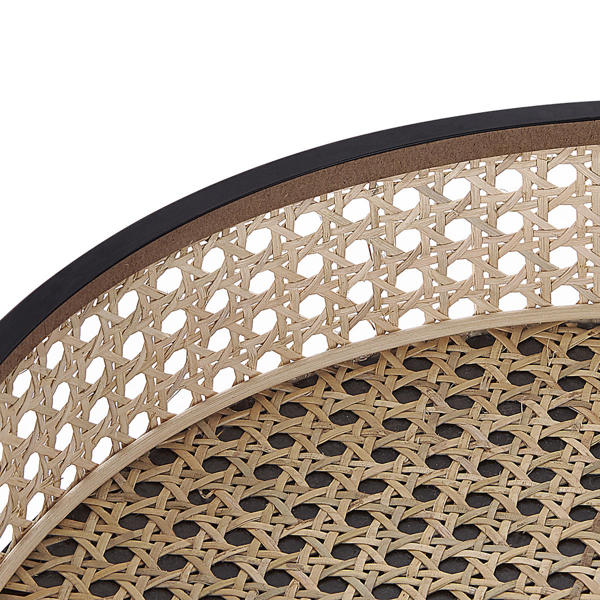 BEISTELLTISCH Rattan/Metall schwarz 36 cm Vienna - Beige/Schwarz, Metall (36/36/43cm) - Beliani