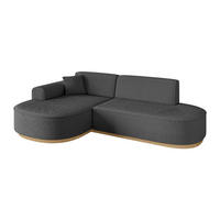ECKSOFA Ottomane Links MARI-L1-v2 - 243x171x83 cm Grau Bouclé - Grau, Holzwerkstoff/Textil (243/171cm) - ALTDECOR