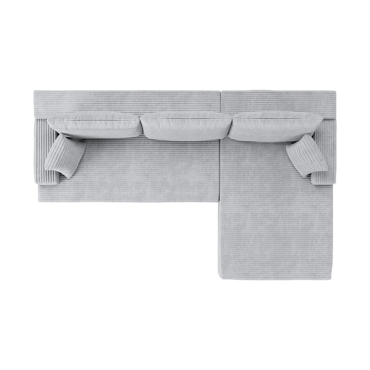 SOFA Coredo hellgrau Cord - Hellgrau, Textil (250/155cm) - Juskys