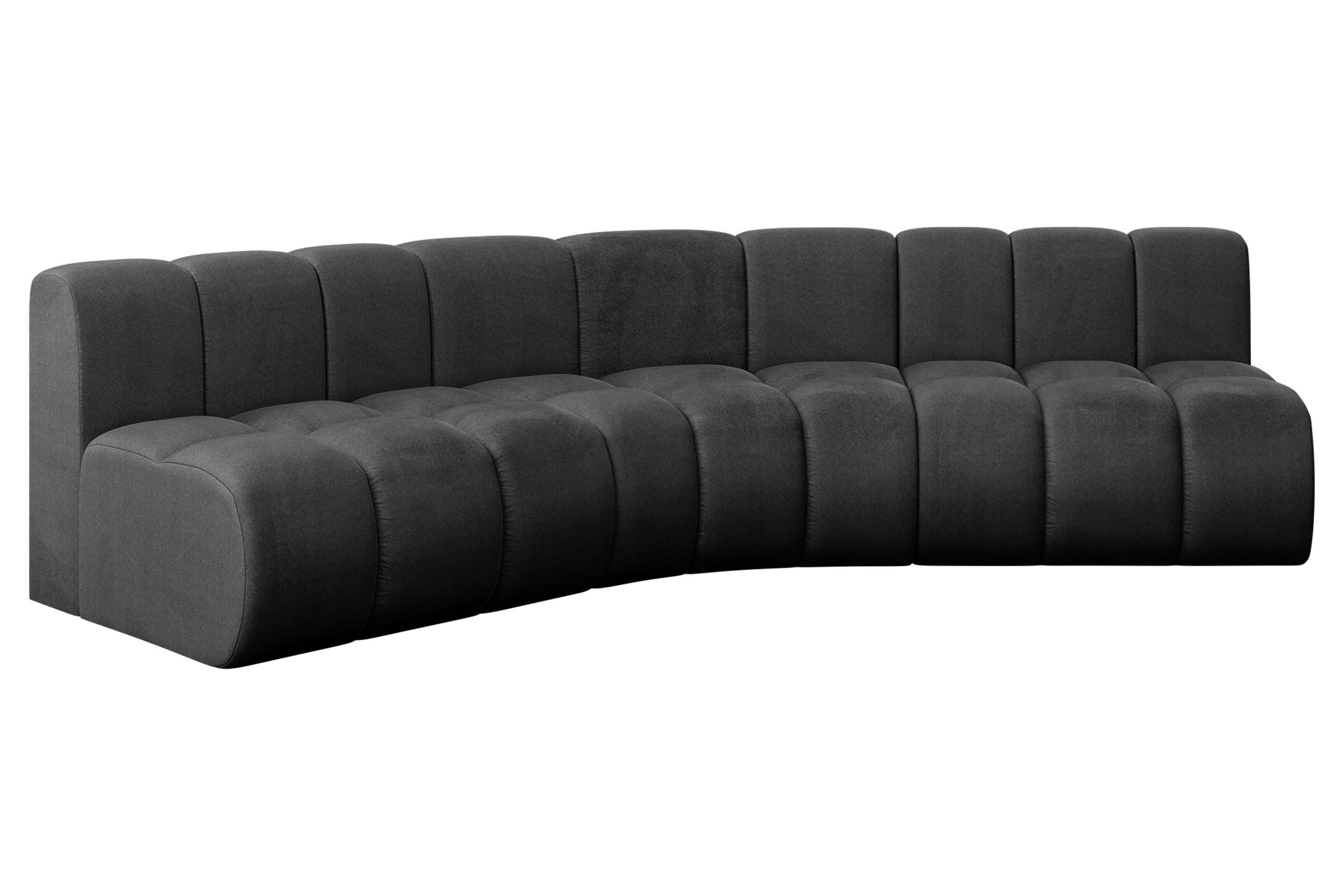 ECKSOFA modulares Sofa Montra-L1 - 290x174x70 cm Schwarz - Schwarz, Holzwerkstoff/Textil (290/174cm) - ALTDECOR