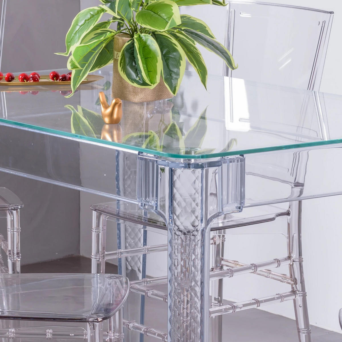 ESSZIMMERMÖBEL-SET Transparent Kunststoff Transparent - Transparent, Kunststoff - Nest Dream