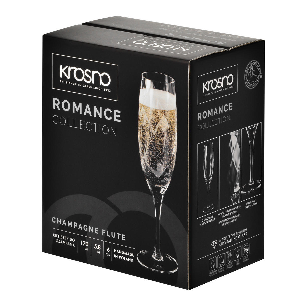 SEKTGLÄSER ROMANCE, 6ER-SET, 170 ML, HANDGEFERTIGT - Transparent, Glas (0.17L) - Krosno Glass