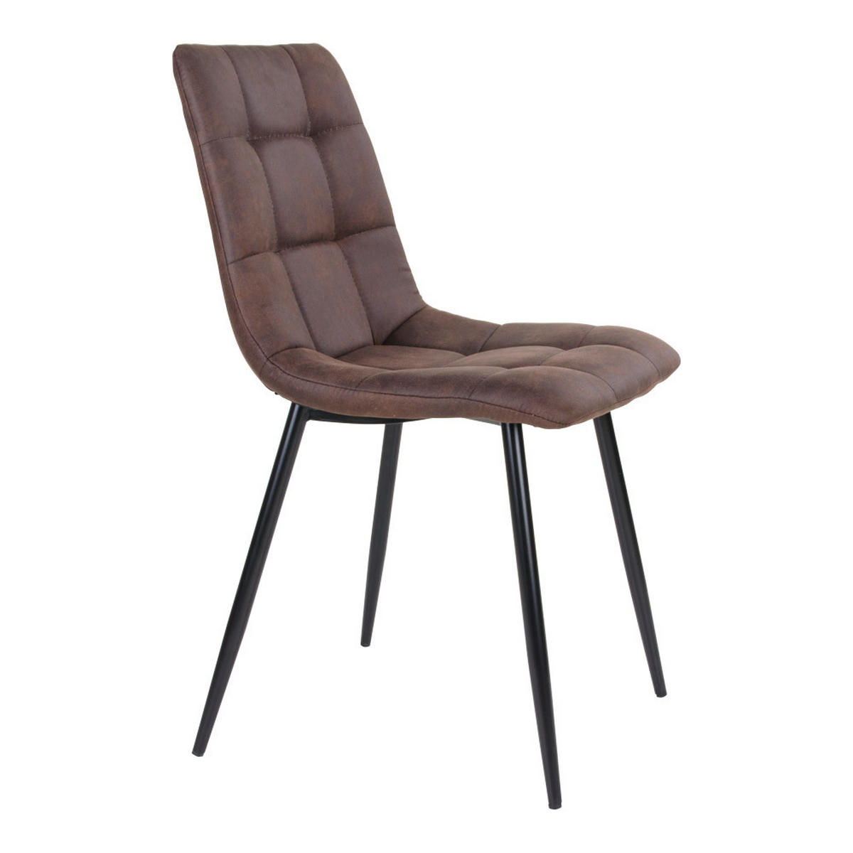 STUHL 2er-Set dunkelbraun mit schwarzen Beinen - Braun, Holzwerkstoff (44/86/55cm) - ebuy24