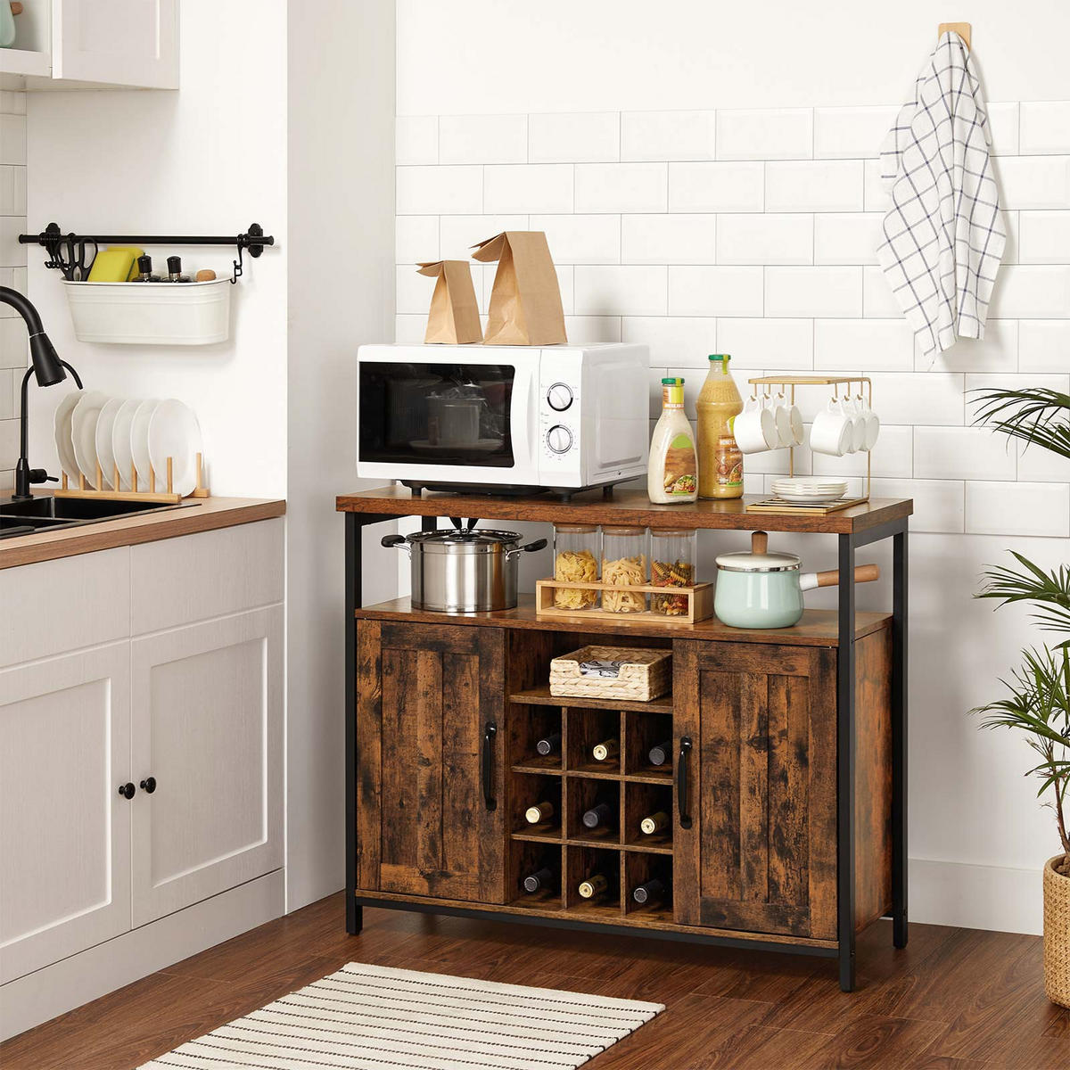 SIDEBOARD - Braun, Holzwerkstoff (35/82/100cm) - Hansiro