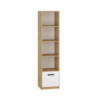 BÜCHERREGAL Fini Artisan Eiche / weiß 45 / 42 / 191cm - Braun/Weiß, Holz/Holzwerkstoff (45/191/42cm) - Feldmann-Wohnen