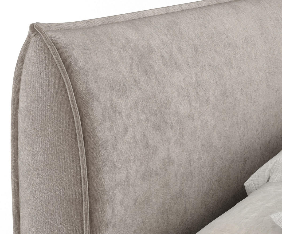BOXSPRINGBETT Chermin Taupe 200/200 cm mit Latex-Topper - Taupe/Silberfarben, Holz/Holzwerkstoff (200/200cm) - Maison de Reve