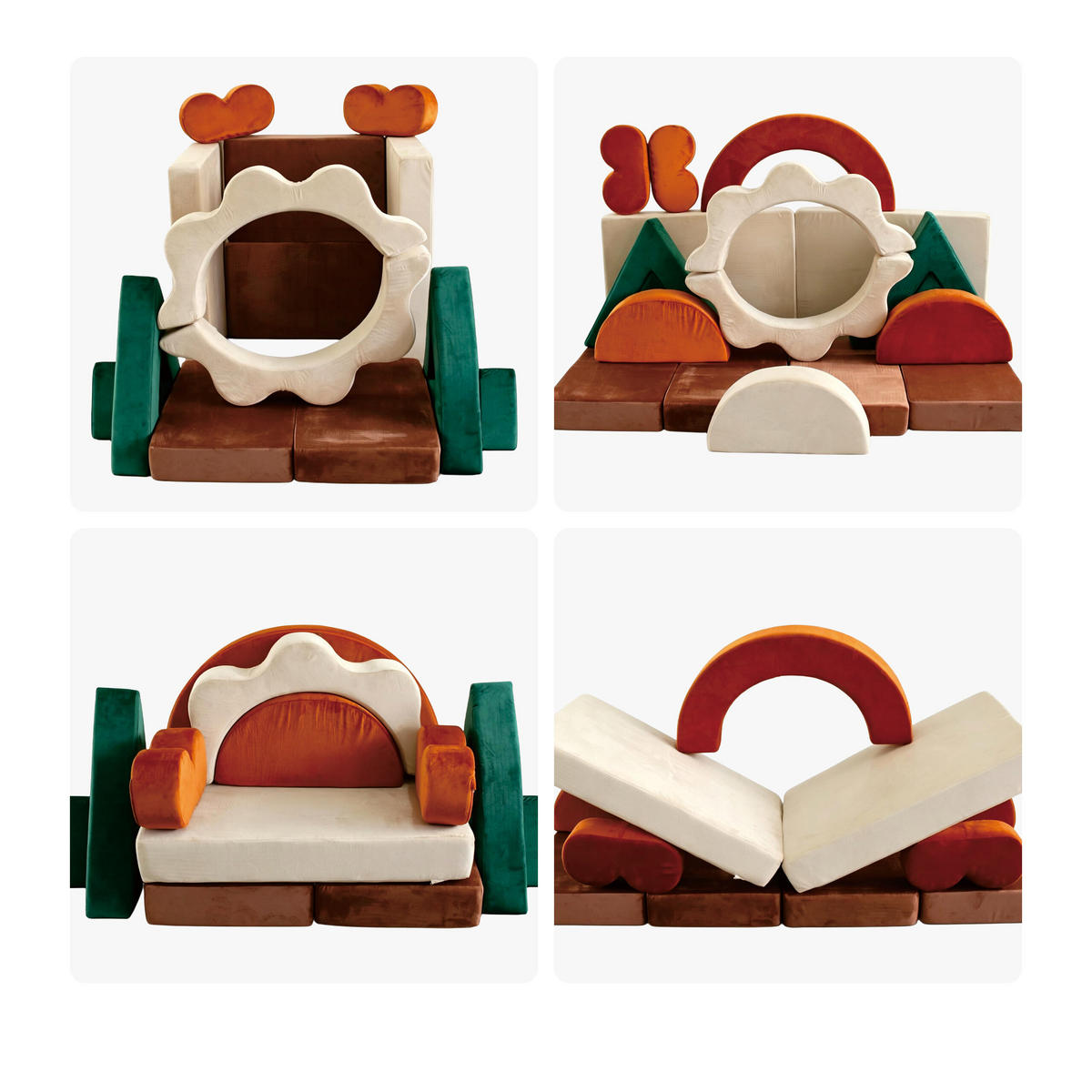 KINDERSPIELSOFA Bunt 18-tlg. modular - Multicolor, Kunststoff/Textil (194/53/66cm) - Relaxdays