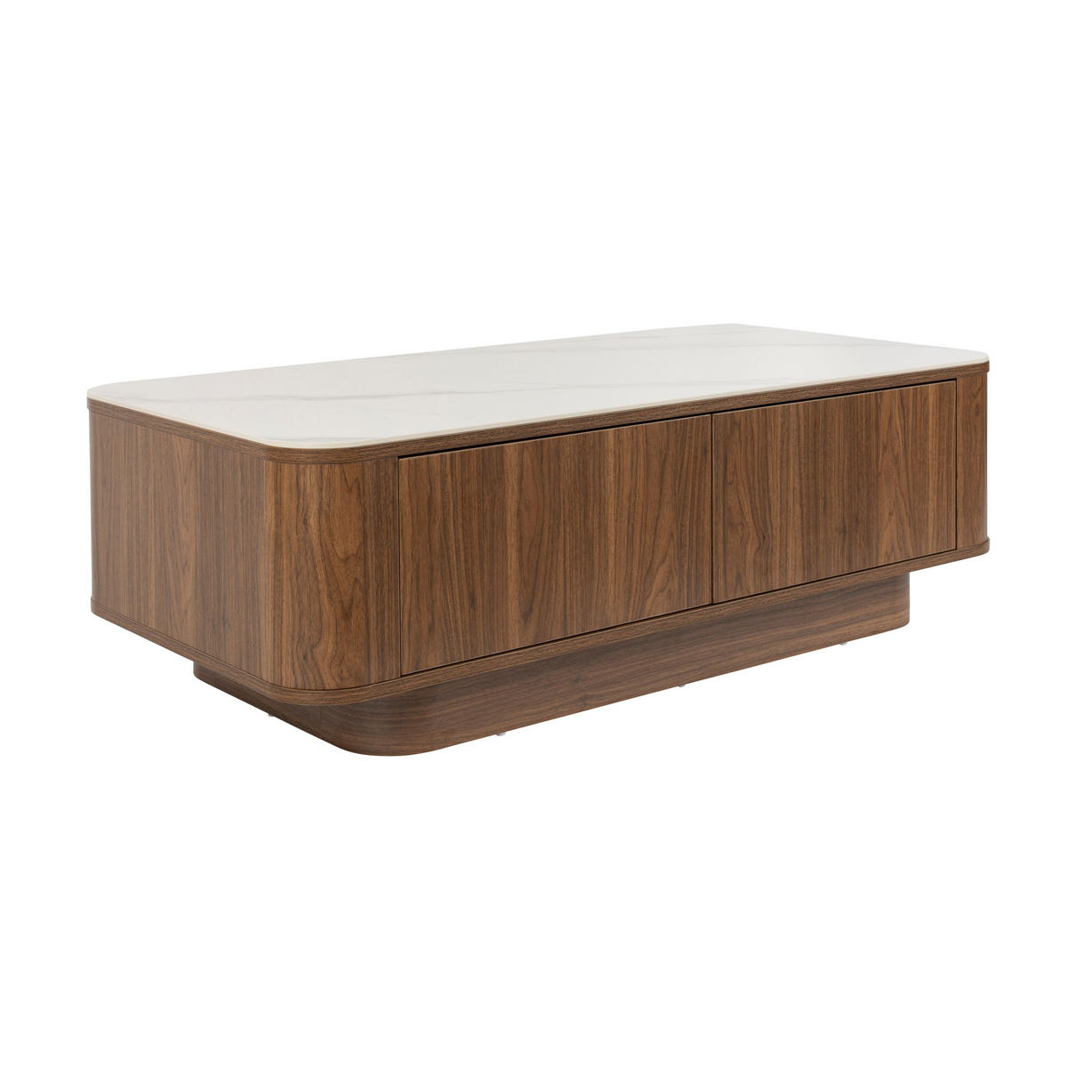 KOMMODE Almira Marmoroptik Walnussfarbe - Braun, Holzwerkstoff (90/80/40cm) - Housecraft Living
