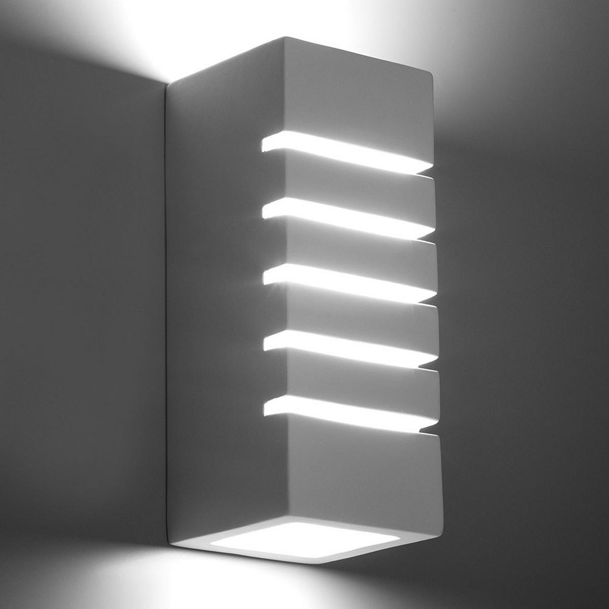 WANDLEUCHTE Keramik Weiß Up & Down Beleuchtung - Weiß, Keramik (10.5/26/10.5cm)