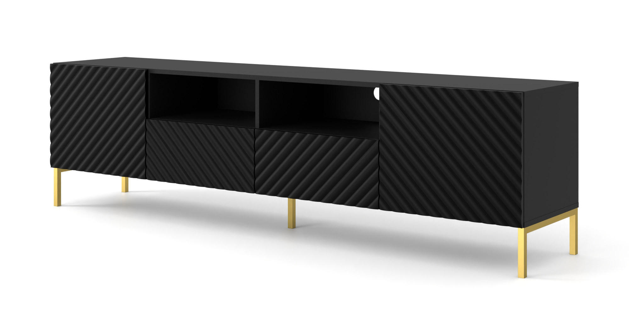 Raumhirsch Furniture TV Schwarz, Hellbraun 200x56x42 cm