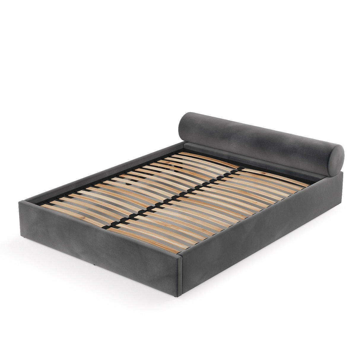 POLSTERBETT Solvo mit Stauraum 140/200 cm Anthrazit im Paros Stoff - Anthrazit/Schwarz, Holz/Holzwerkstoff (140/200cm) - AltaBeds