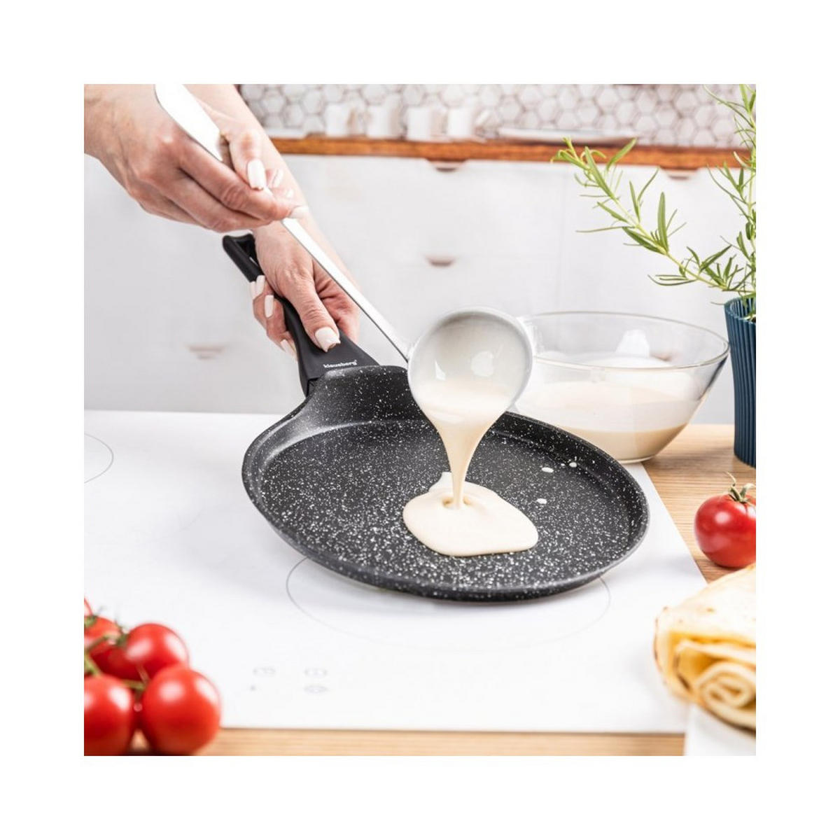CRÊPEPFANNE Schwarz 24/24/1.7 cm 63857 - Schwarz, Metall (24cm) - Klausberg 