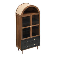 HIGHBOARD DE-37585 70/38/165 cm mit Glastür Nussbaum - Walnussfarben, Holzwerkstoff (70/168/38cm) - ComfortXL