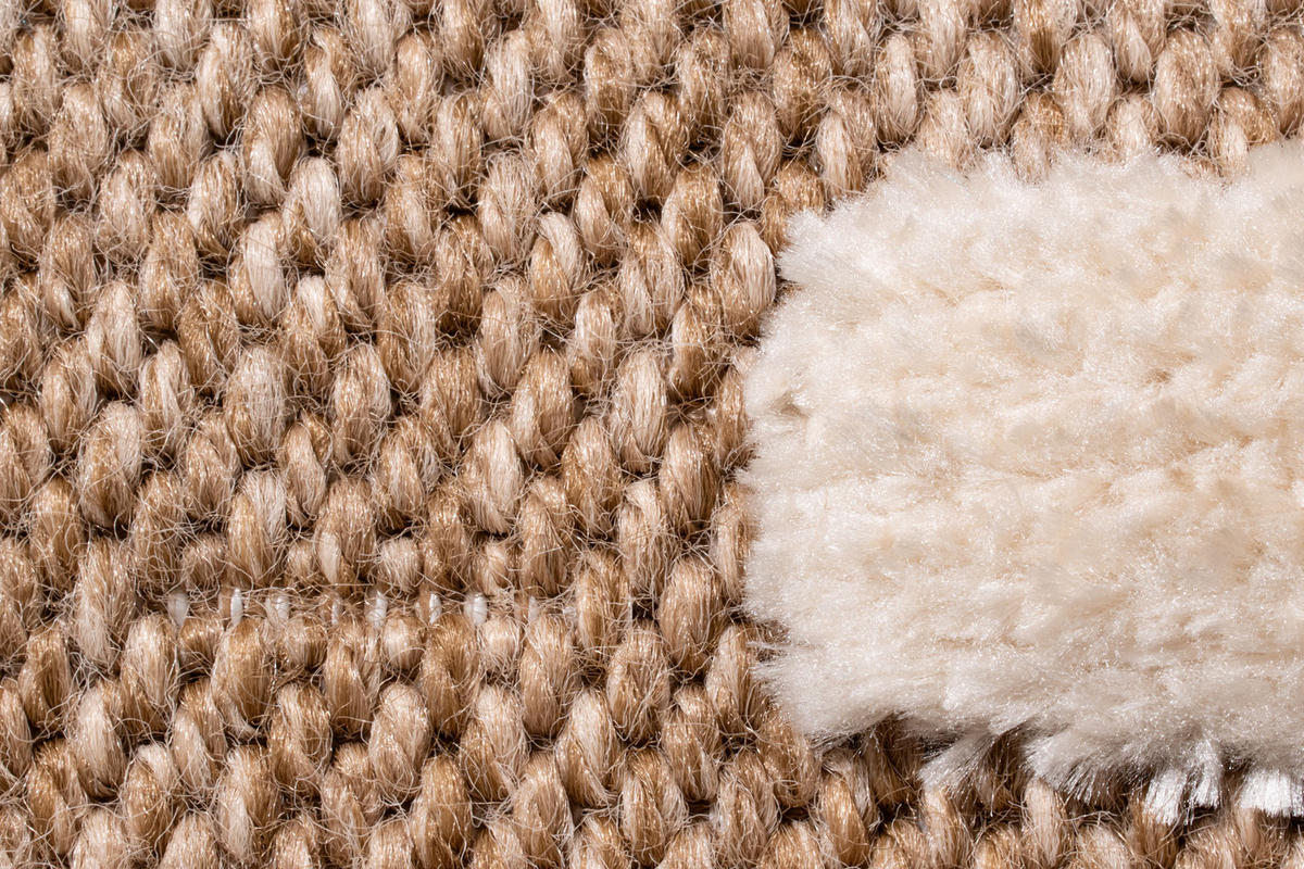 TEPPICH mit Juteoptik weißem Palma 160x230 cm - Weiß, Textil (160/230cm) - Nazar Rugs