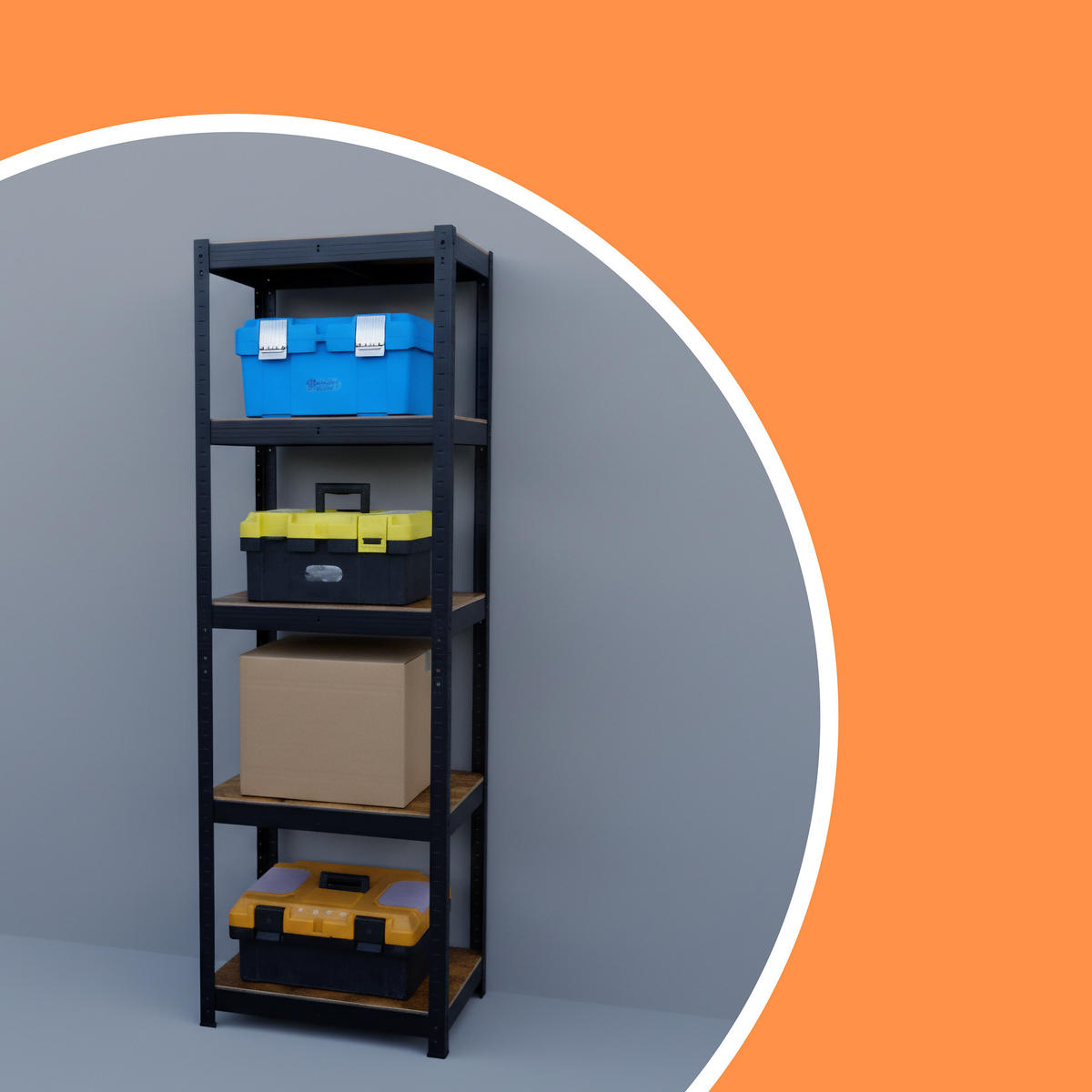 SCHWERLASTREGAL - Multicolor, Holzwerkstoff/Kunststoff (60/180/30cm) - Relaxdays