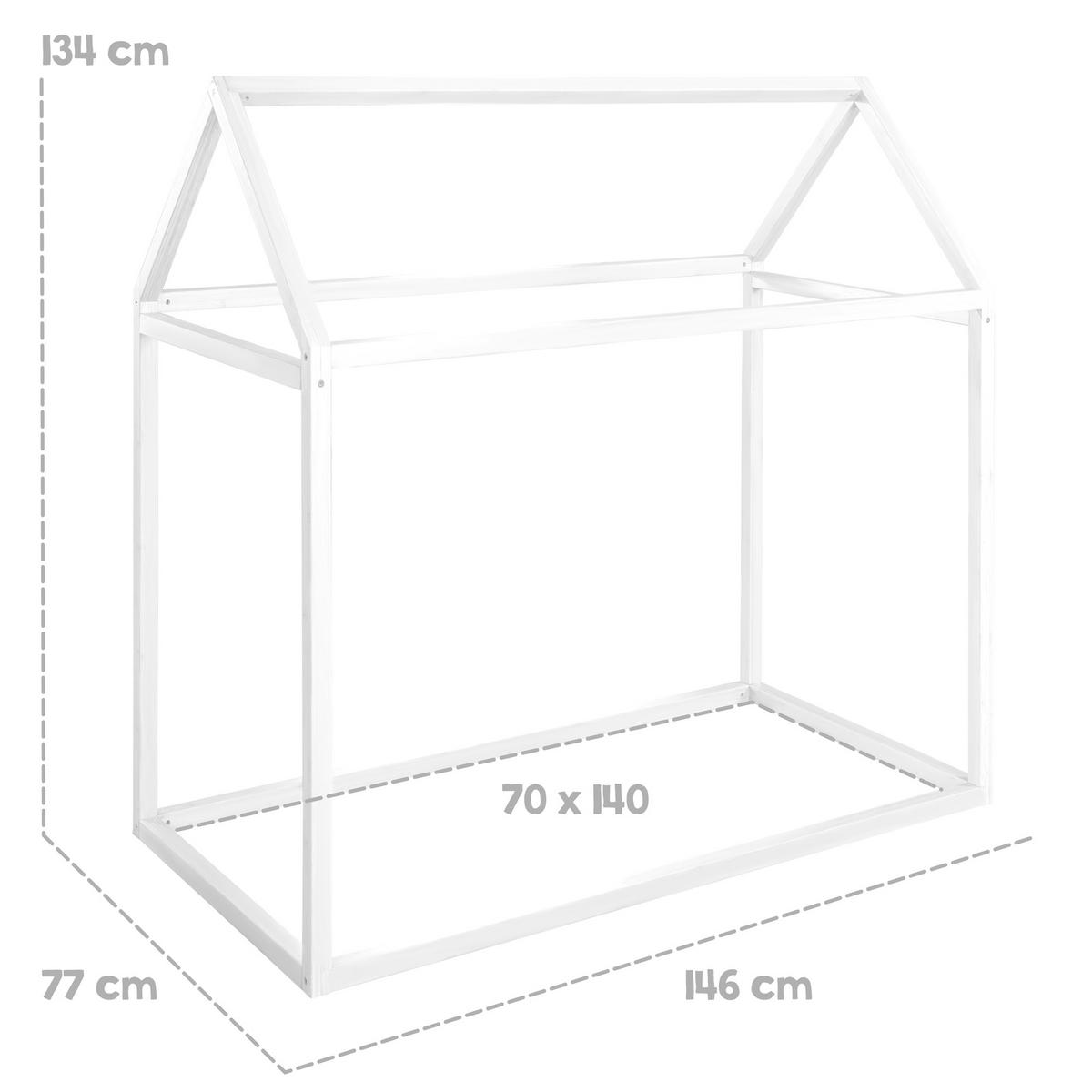 HAUSBETT 70 x 140 cm Montessori Weiß - Weiß, Holzwerkstoff (70/140cm) - Roba