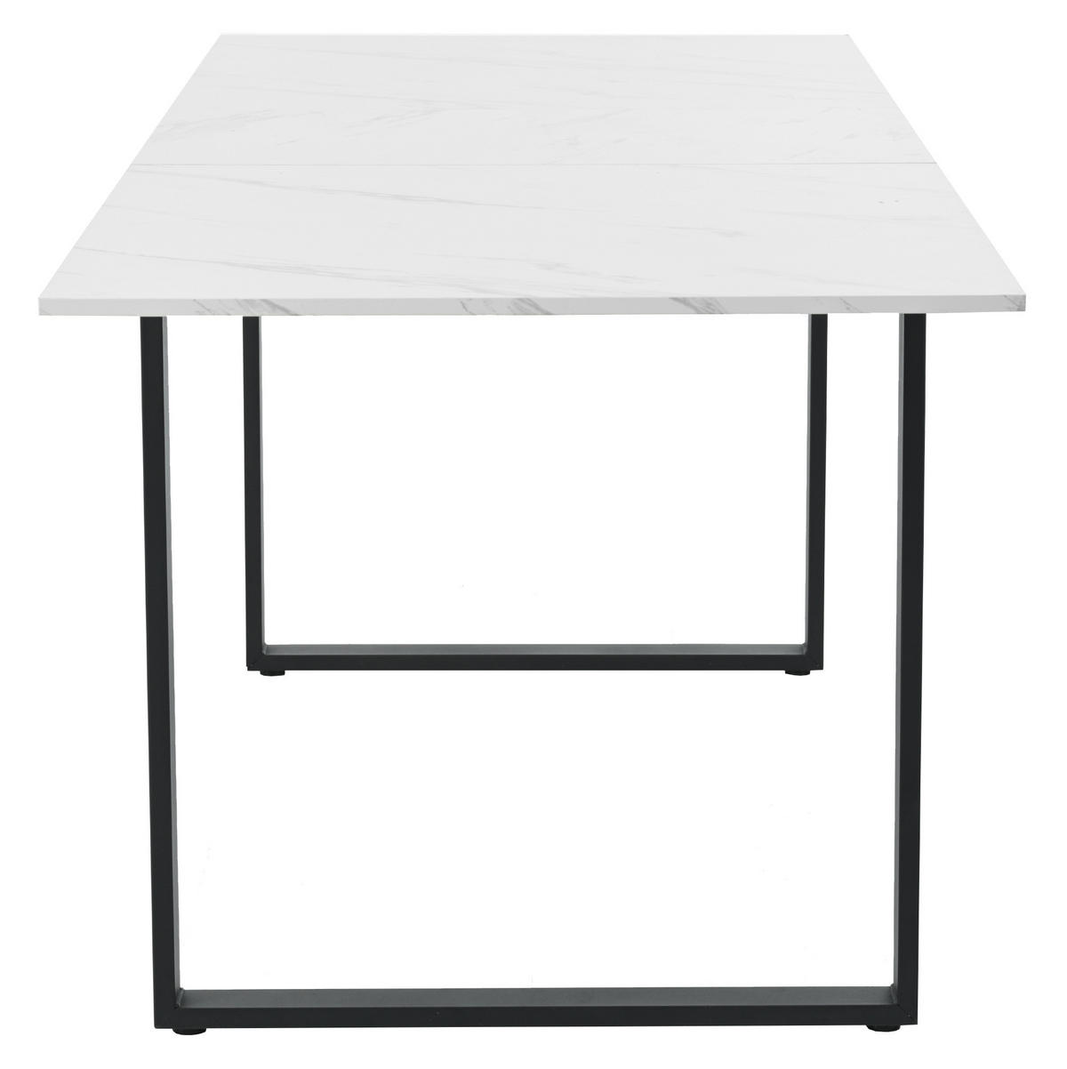 ROZKLÁDACÍ jídelní stůl 140/180 x 80 x 75 cm s nastavitelnými nožkami a deskou v mramorovém dekoru, Bílá - bílá, kompozitní dřevo (140/80/75cm) - Redom