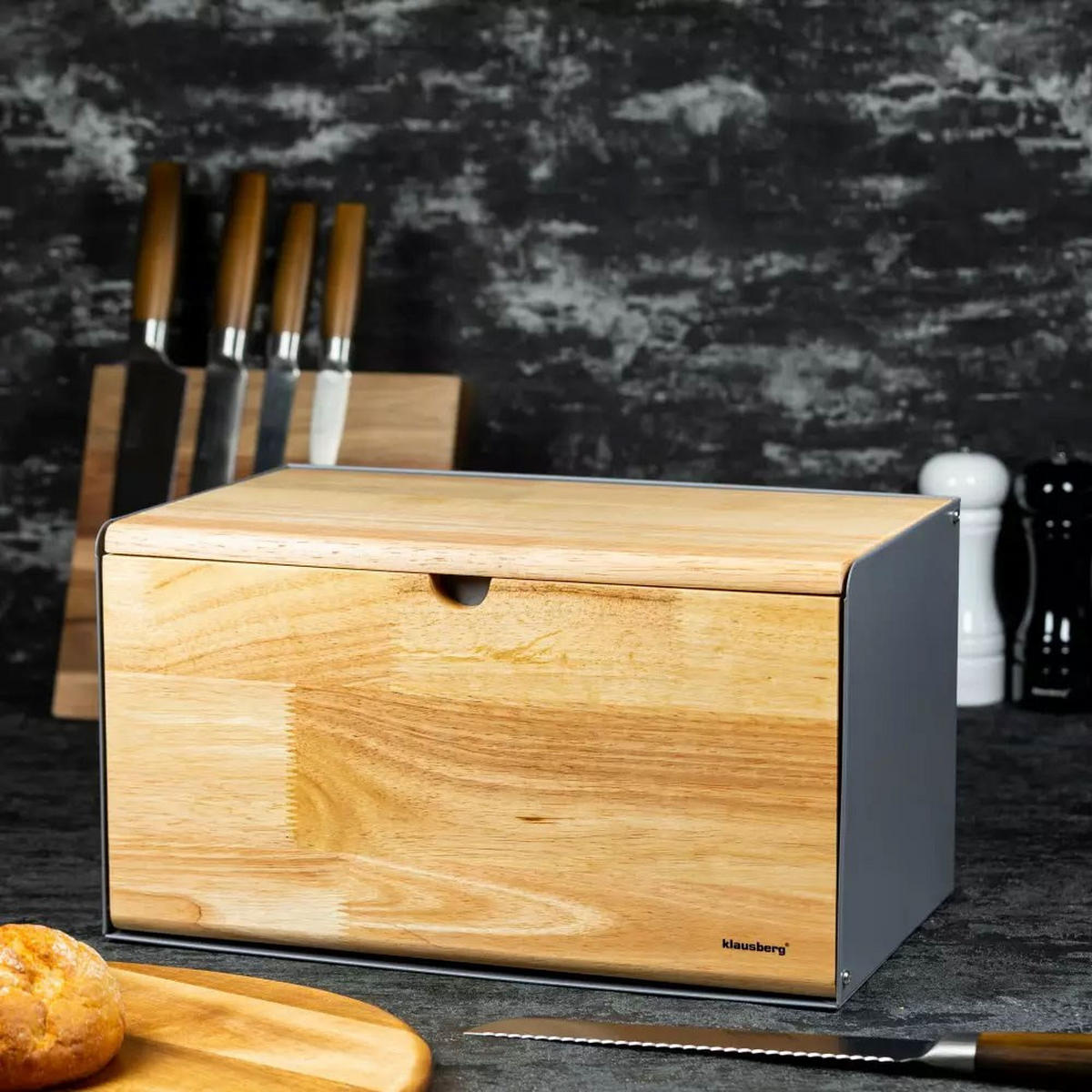 BROTKASTEN Braun 35.5/21.5/19.5 cm KB7395 - Braun, Holz (21.5/19.5/35.5cm) - Klausberg 
