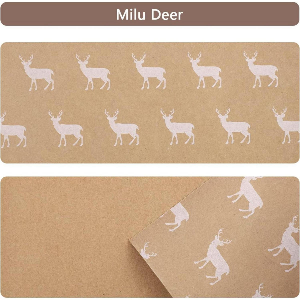 GESCHENKPAPIER Rolle Elch Design 43 cm x 15 m - Braun, Papier (44/43/44cm)