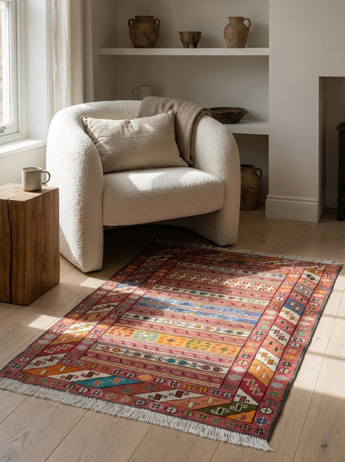 HANDWEBTEPPICH Sumak Shahsavan Mehrfarbig 100/72 cm Schurwolle - Multicolor, Textil (72/100cm) - Looma