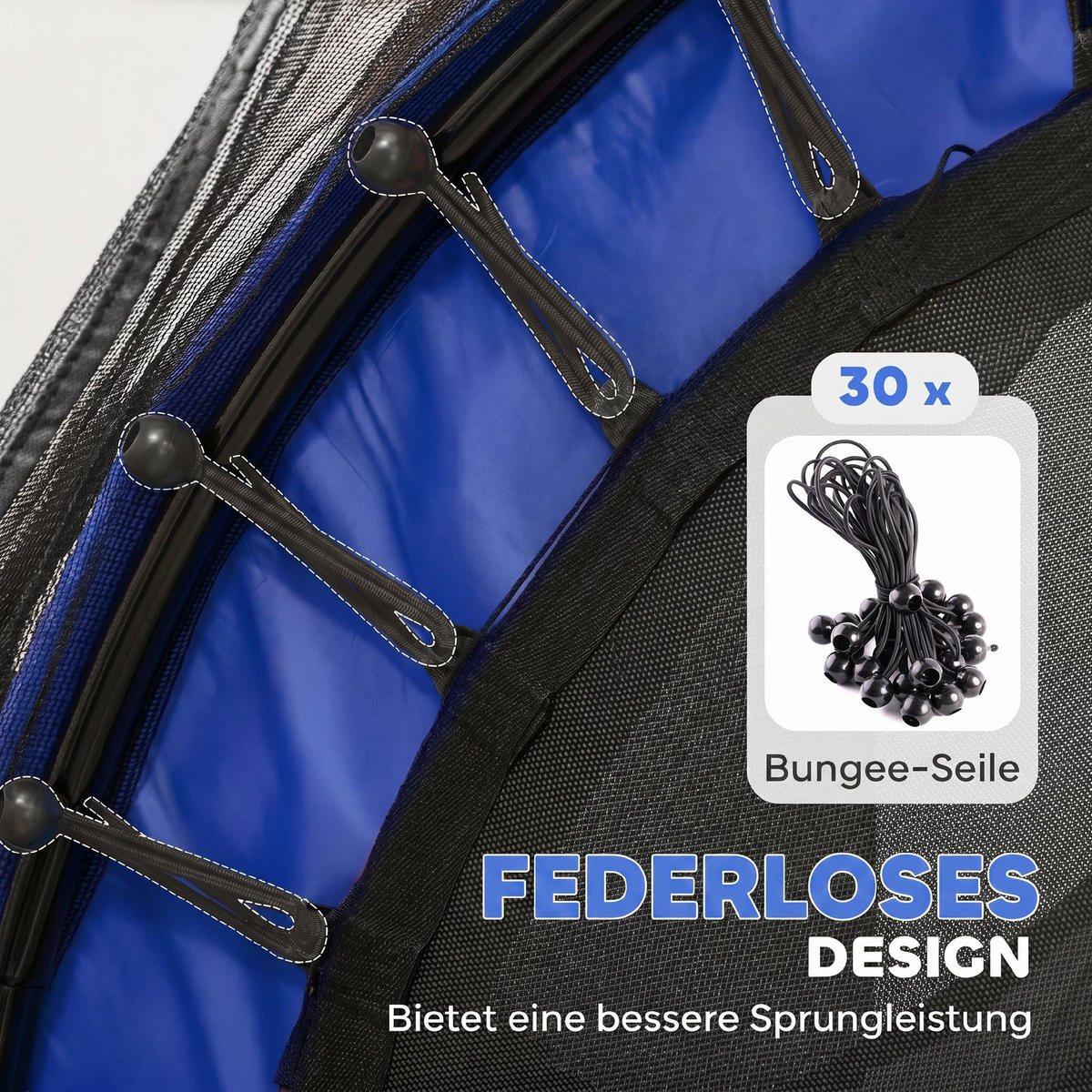 TRAMPOLIN für Kinder DE-10776 Ø163 cm mit Sicherheitsnetz Blau - Blau, Metall (163/163cm) - ComfortXL