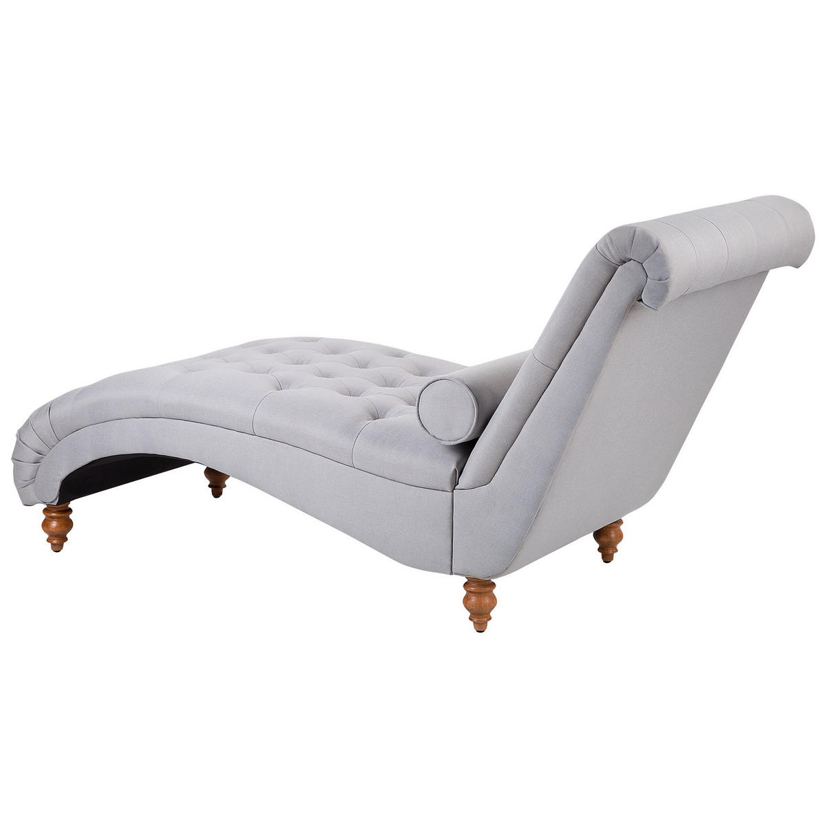 CHAISELONGUE Polsterbezug hellgrau Muret - Grau, Textil (163/87/72cm) - Beliani