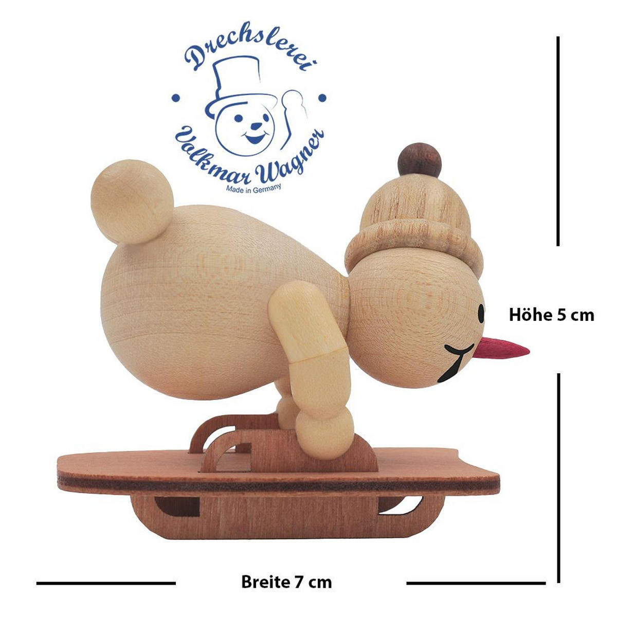 HOLZFIGUR Schneemann Junior Skeleton mit Mütze 5 cm - Multicolor, Holz (7/6/0.1cm)