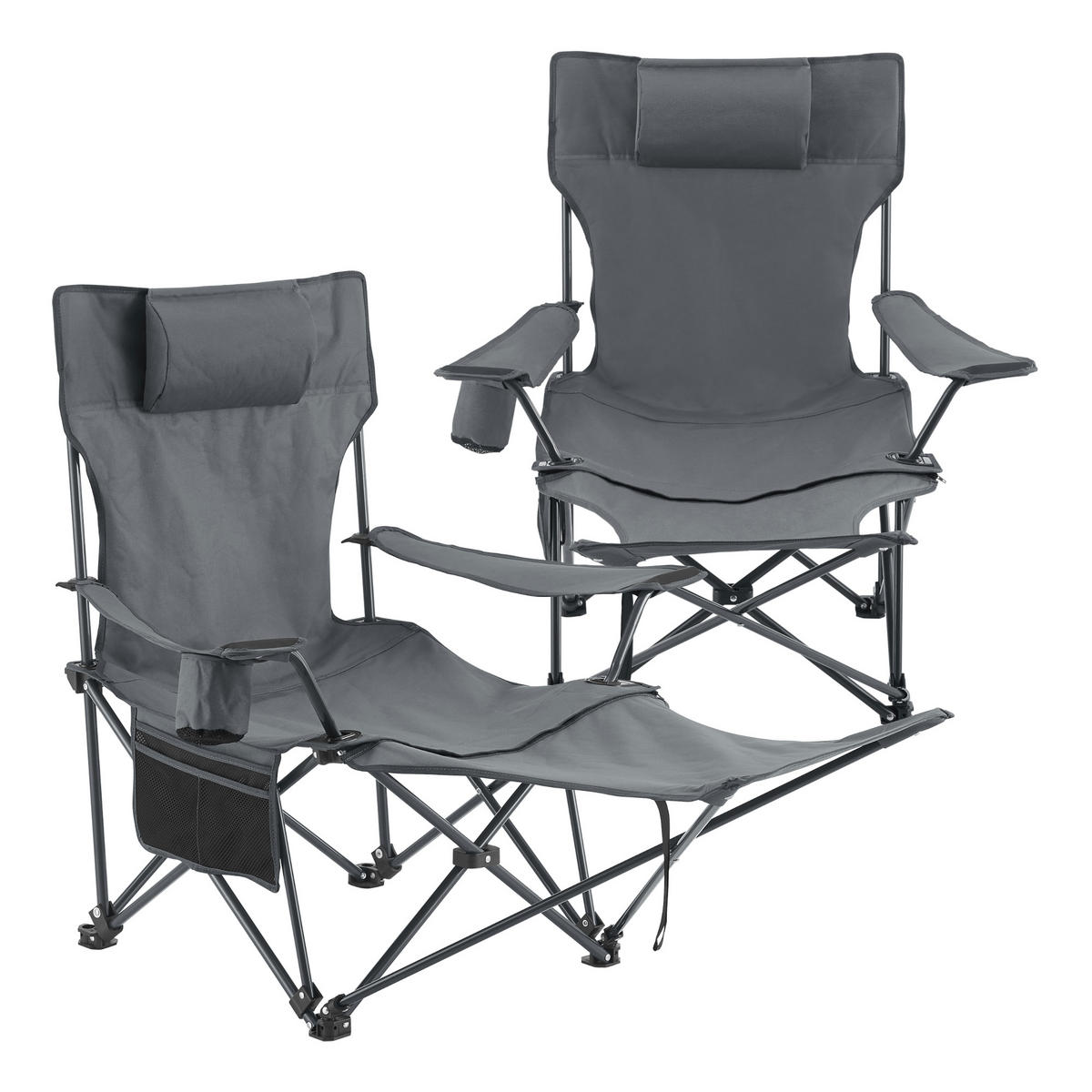 GARTENMÖBEL-SET 3 TLG. Bellante - Grau, Textil/Metall - casa.pro