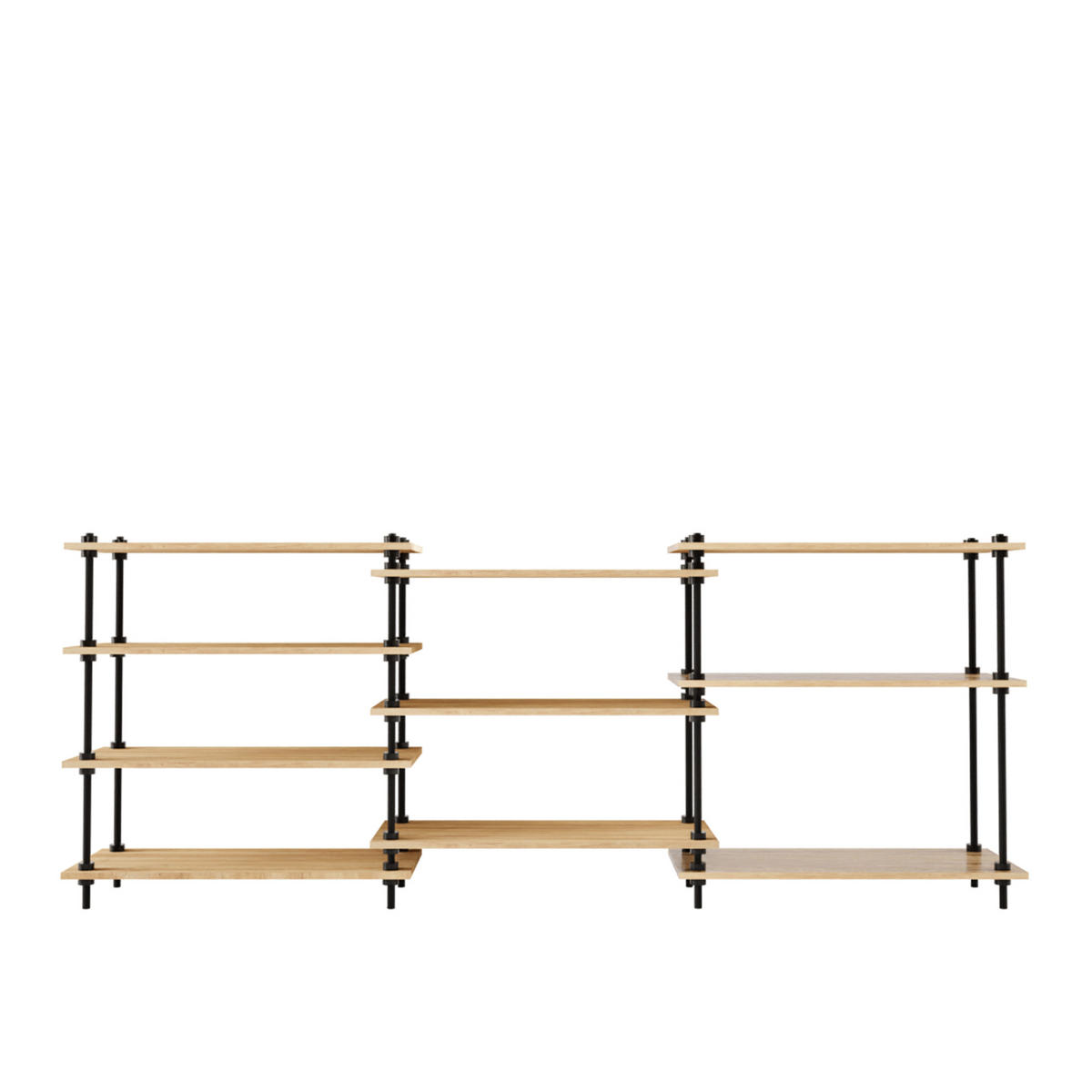 REGALSYSTEM mit Standregal 92,5x235x35 - Eiche San Remo, Metall (235/92.5/35cm) - AR Shelving